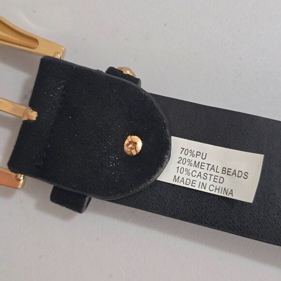 New Noir Studded Belt Y2K Boho Western Black Size M/L - Picture 3 of 6